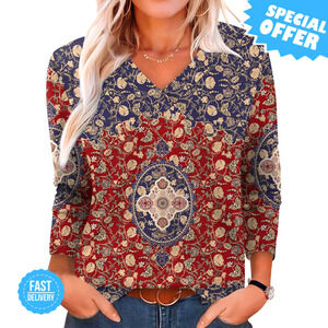 BRAND NEW XIEERDUO Long Sleeve V Neck Tunic Top - Perfect for Fall!